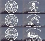Backhoe Trackhoe Digger Operator Window Decals Stickers YOUR CHOICE!